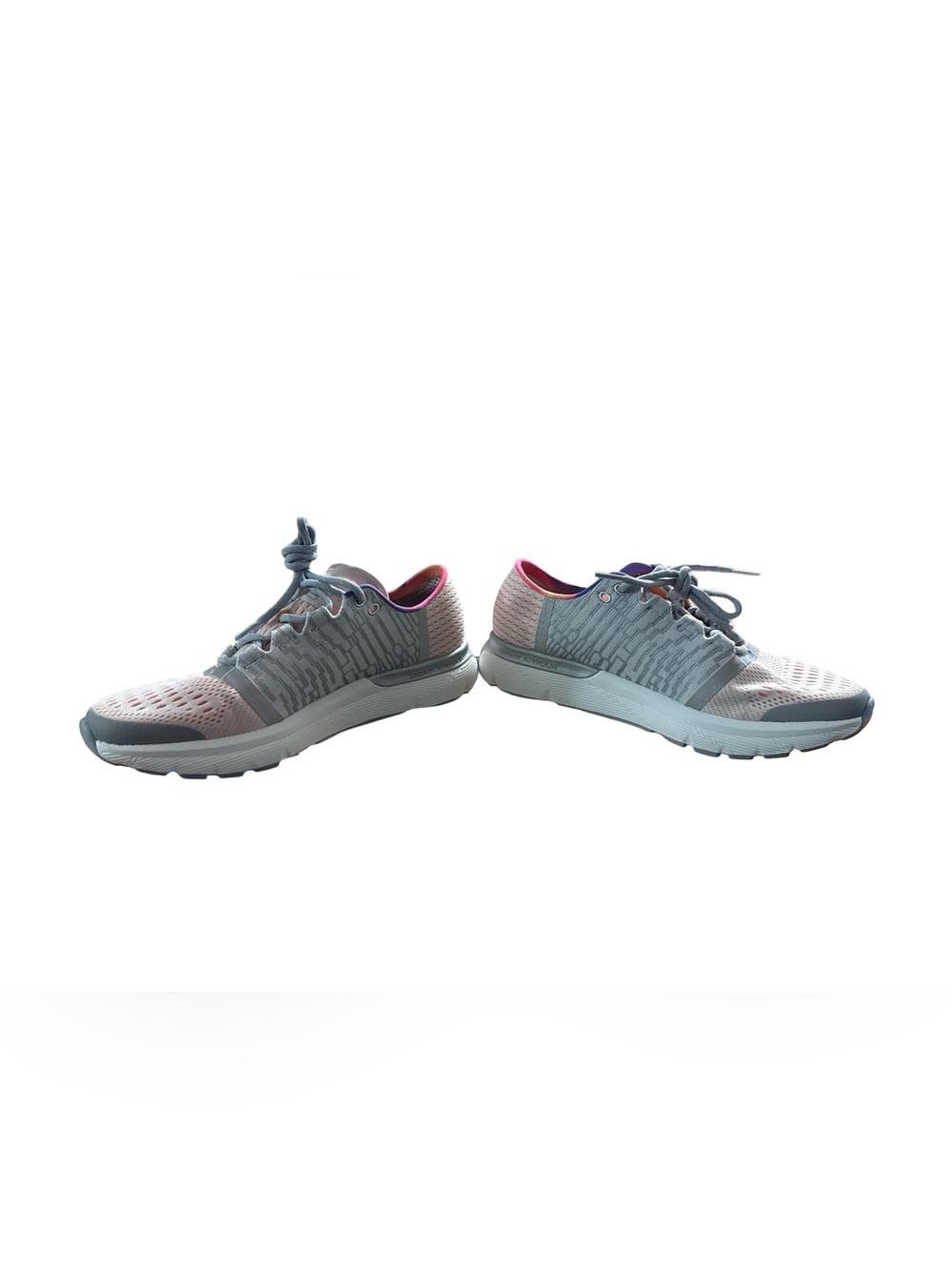 Under Armour Women's Gray and Pink Knit Running Shoes